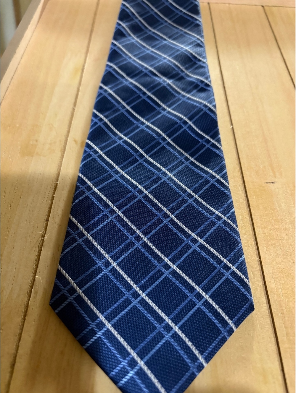 George Men's Blue Plaid Tie